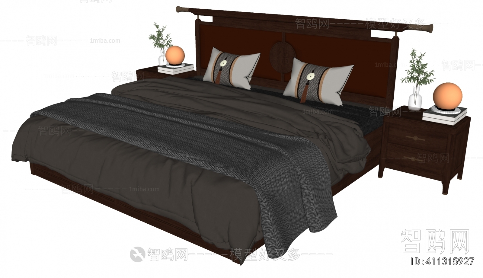 New Chinese Style Double Bed