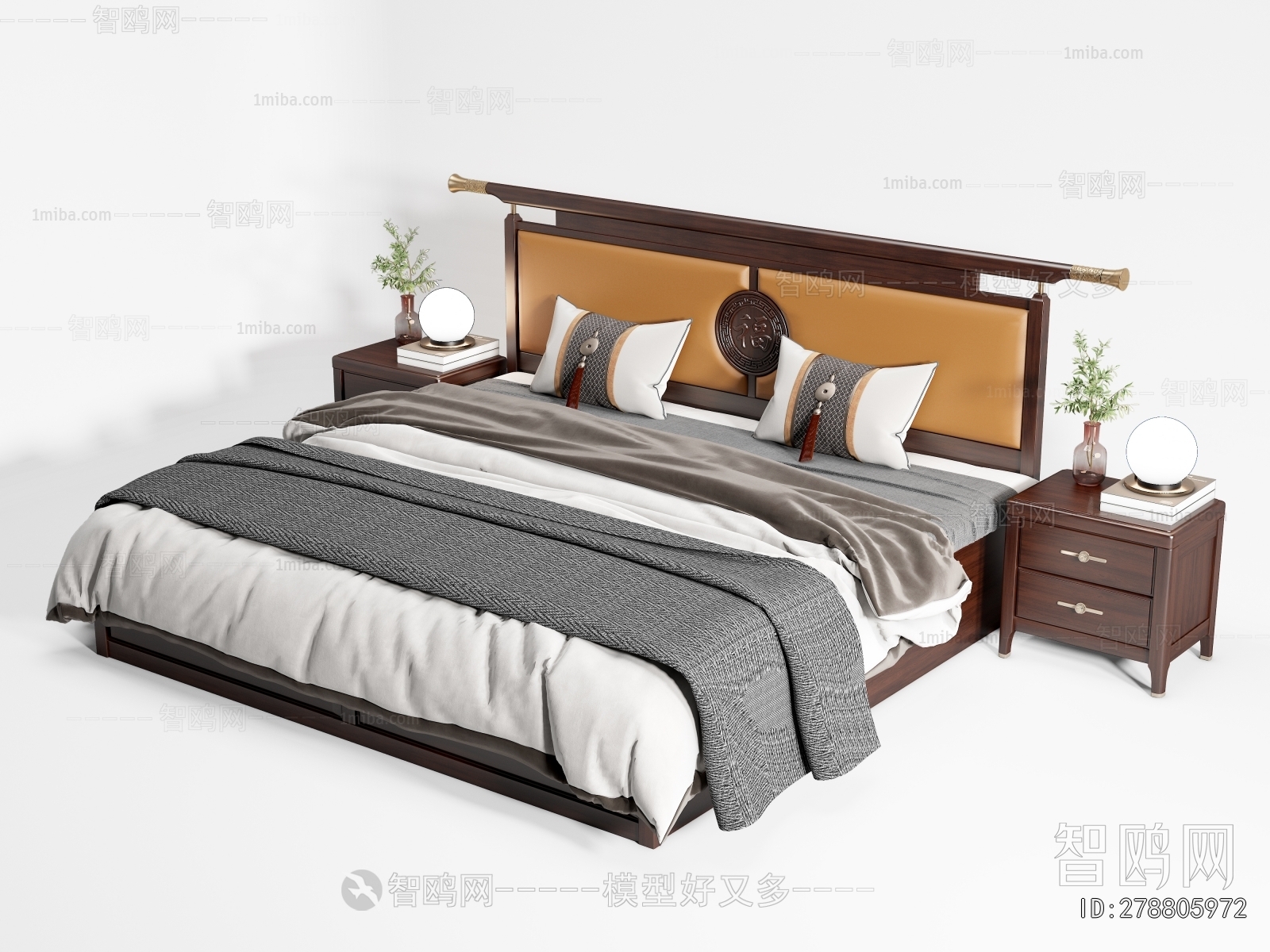 New Chinese Style Double Bed