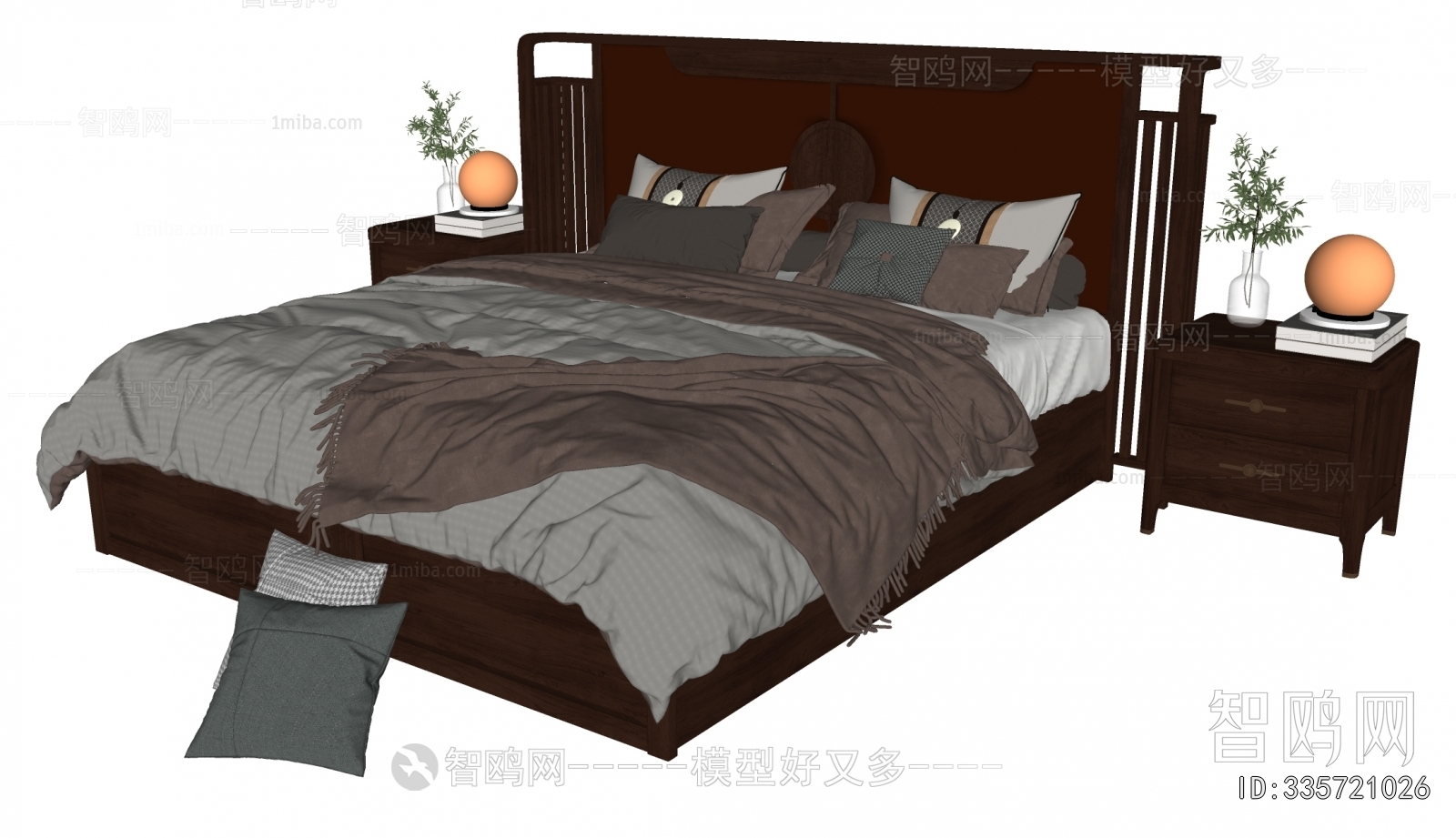 New Chinese Style Double Bed