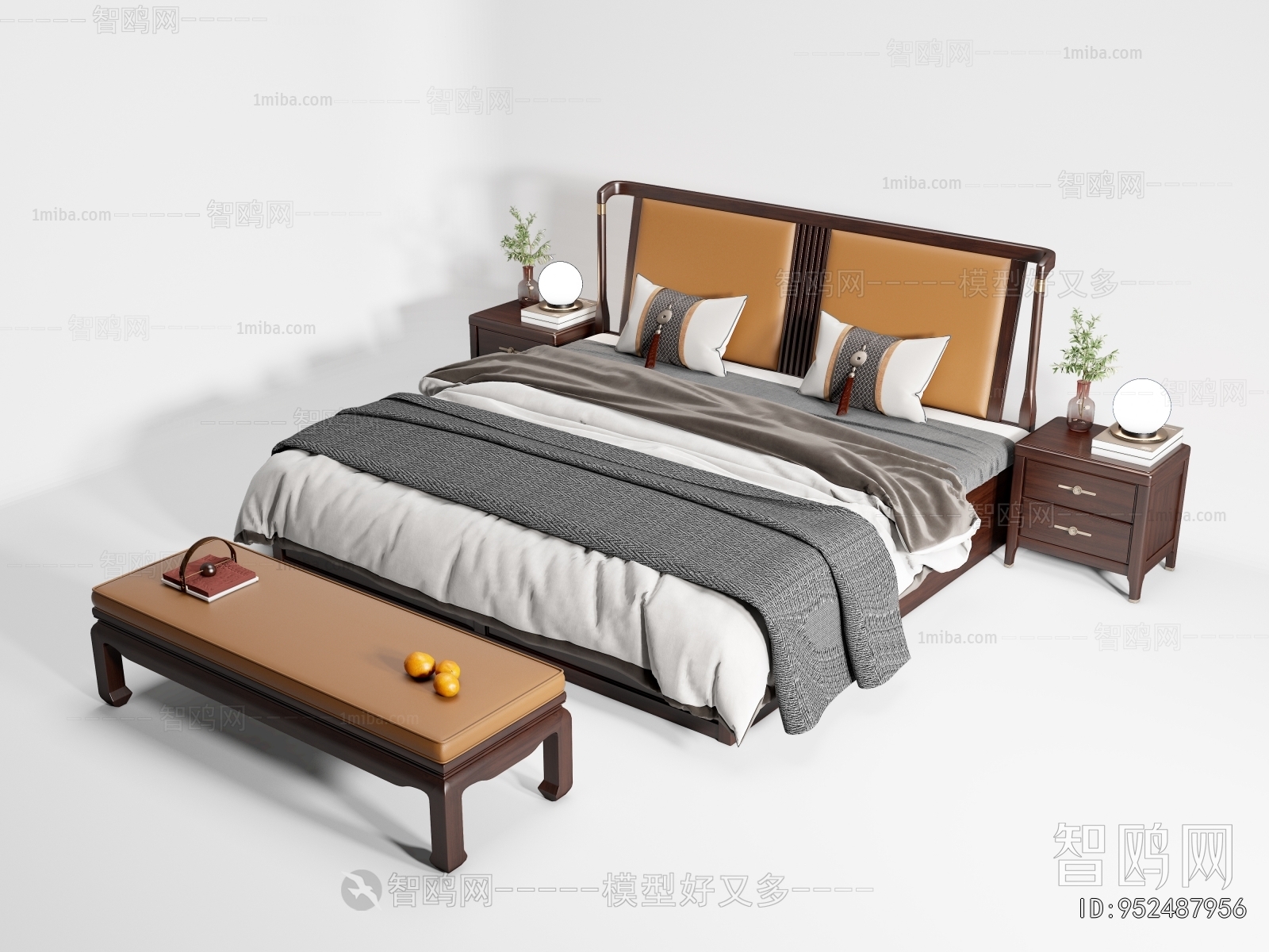 New Chinese Style Double Bed