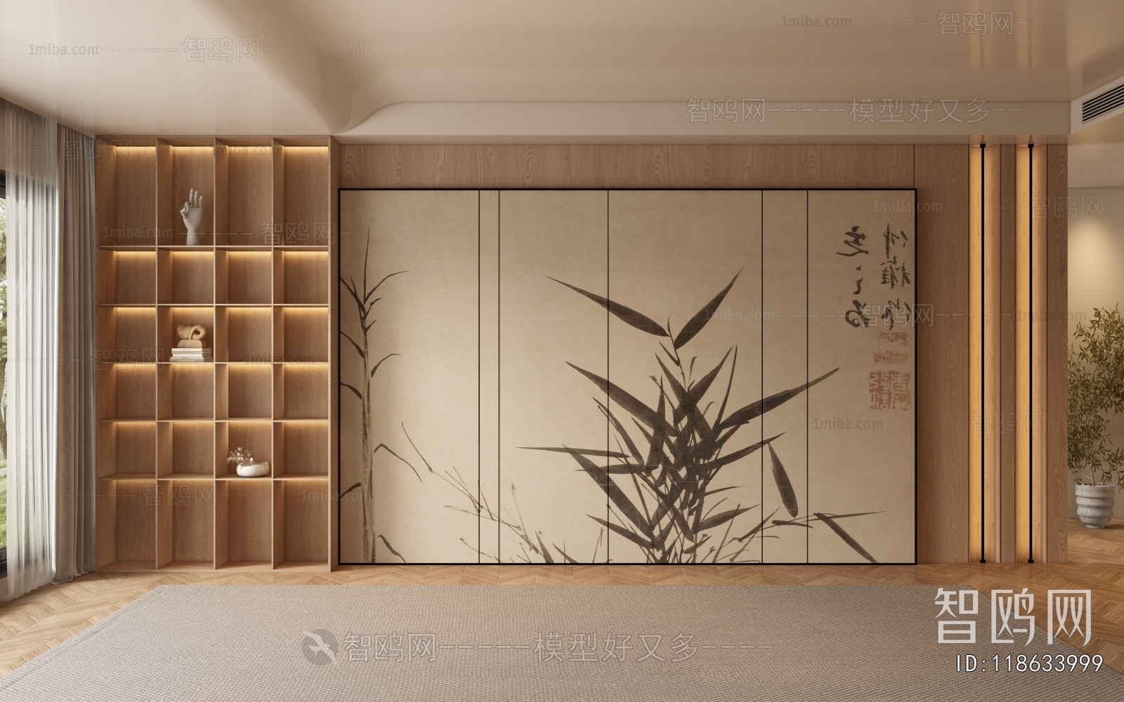 New Chinese Style TV Wall