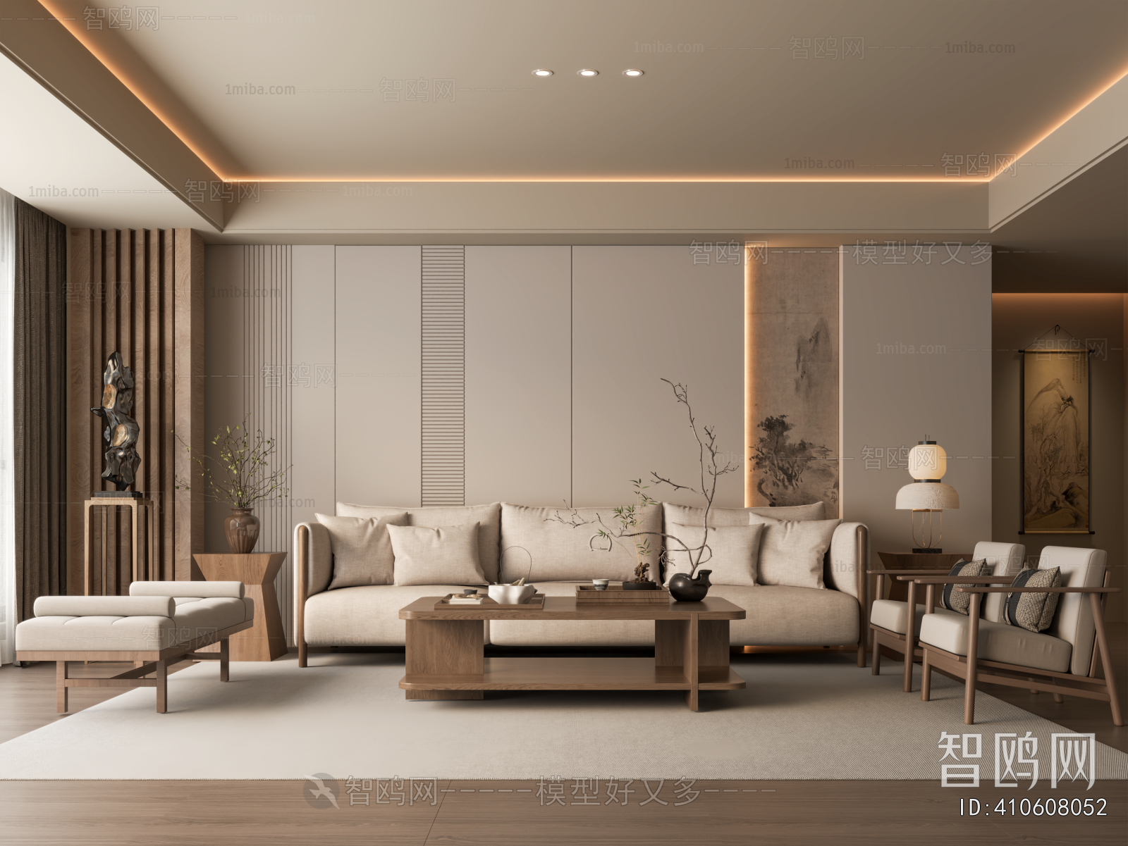 New Chinese Style A Living Room