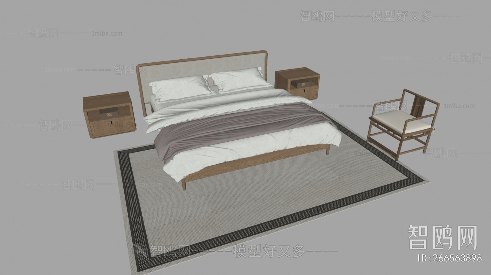 New Chinese Style Double Bed