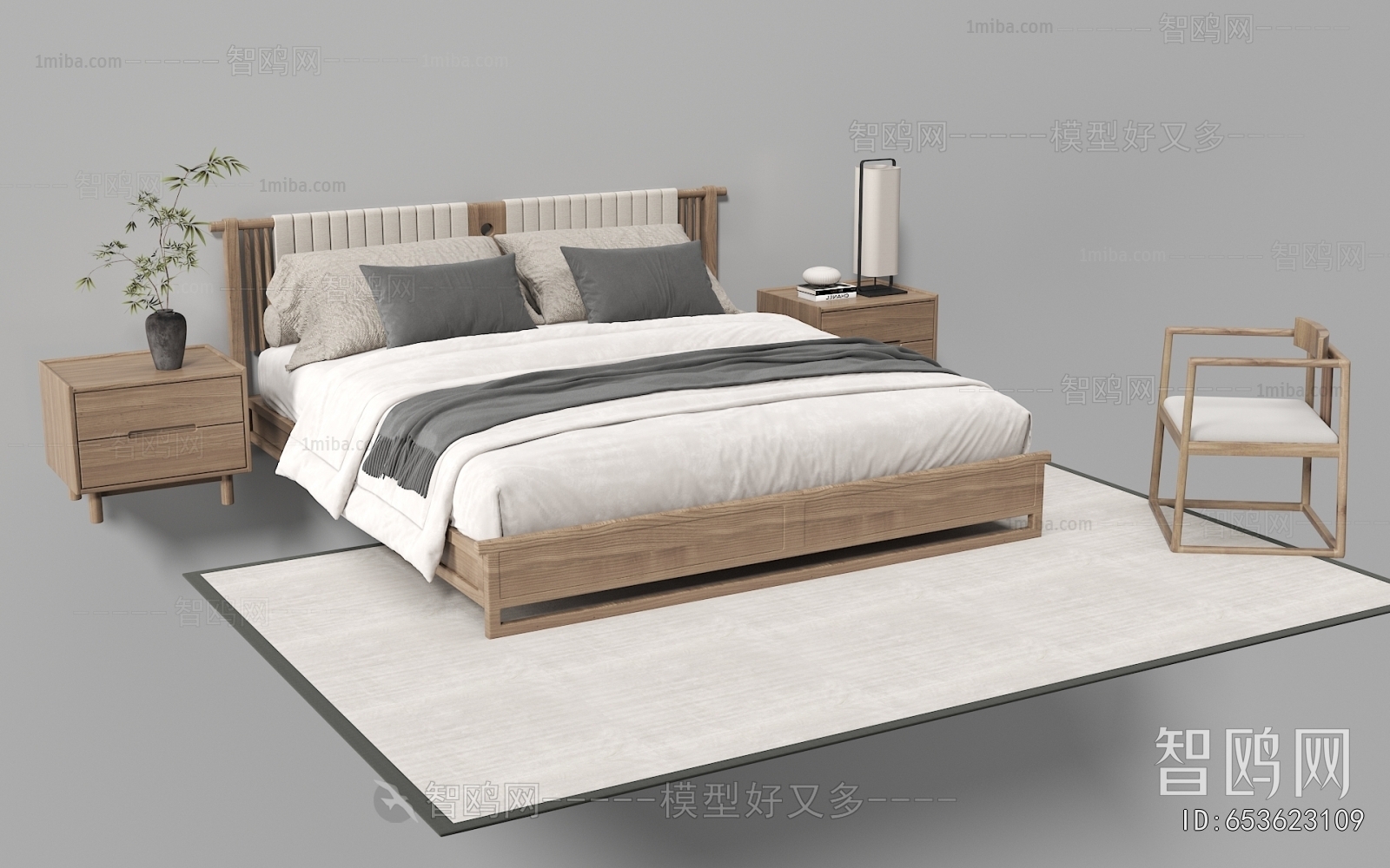 New Chinese Style Double Bed