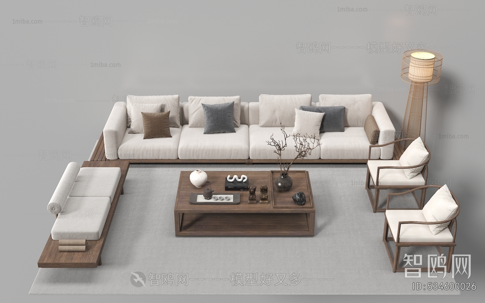 New Chinese Style Sofa Combination