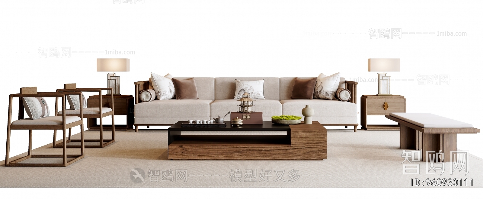 New Chinese Style Sofa Combination