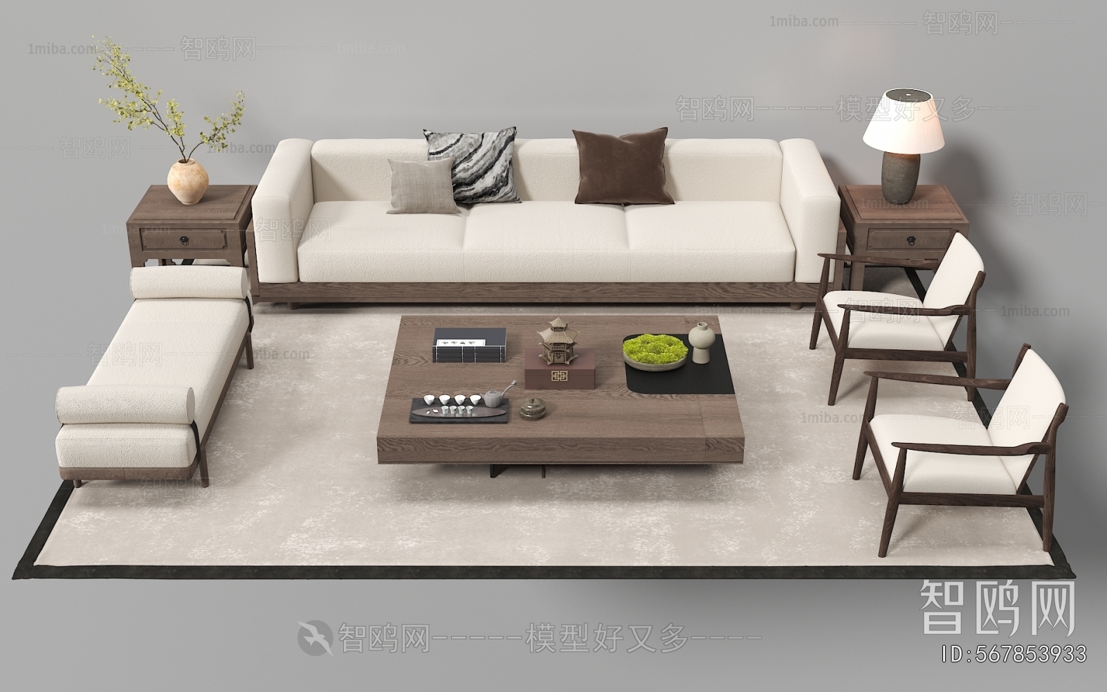 New Chinese Style Sofa Combination