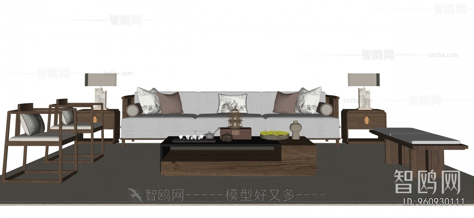 New Chinese Style Sofa Combination