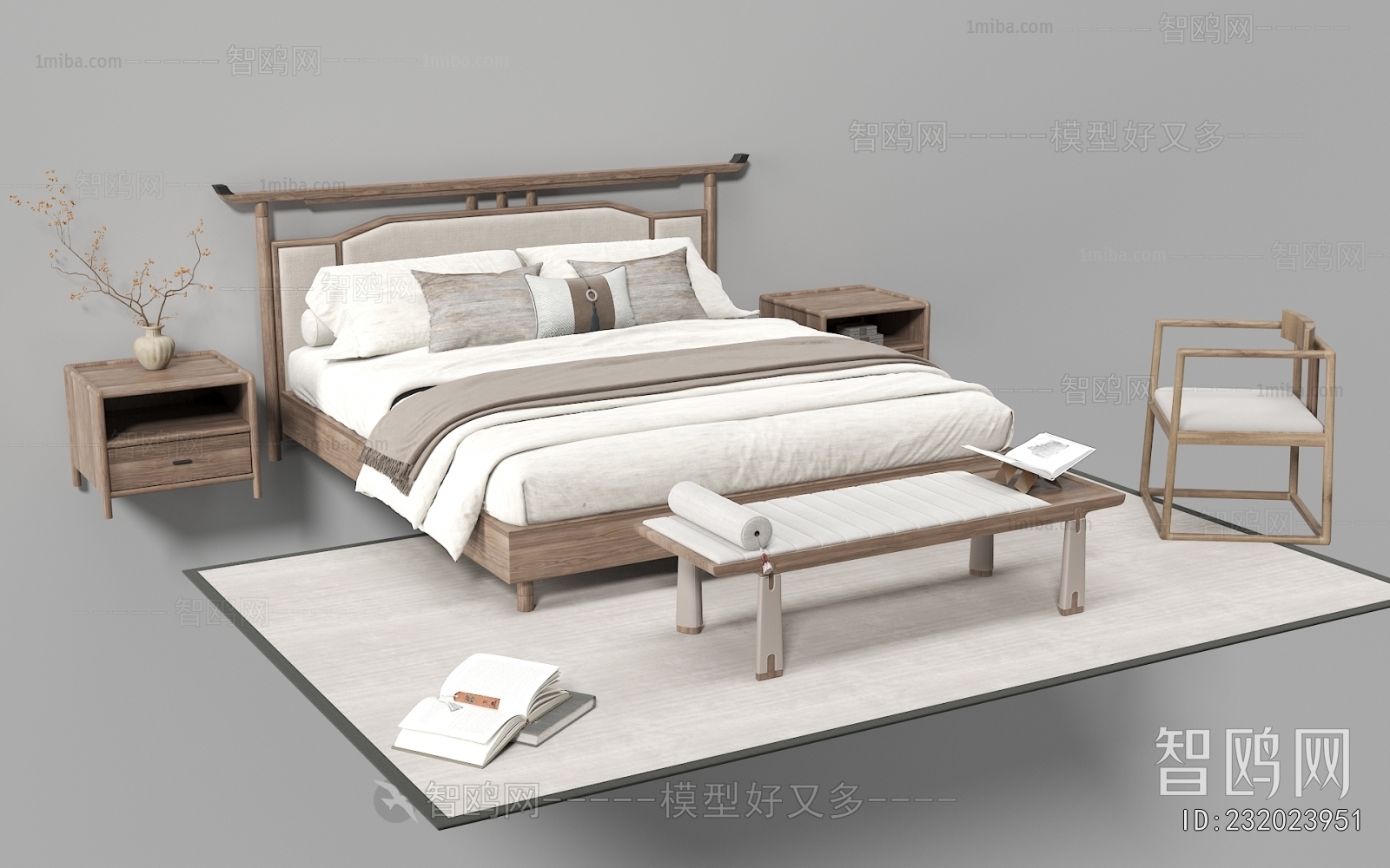 New Chinese Style Double Bed