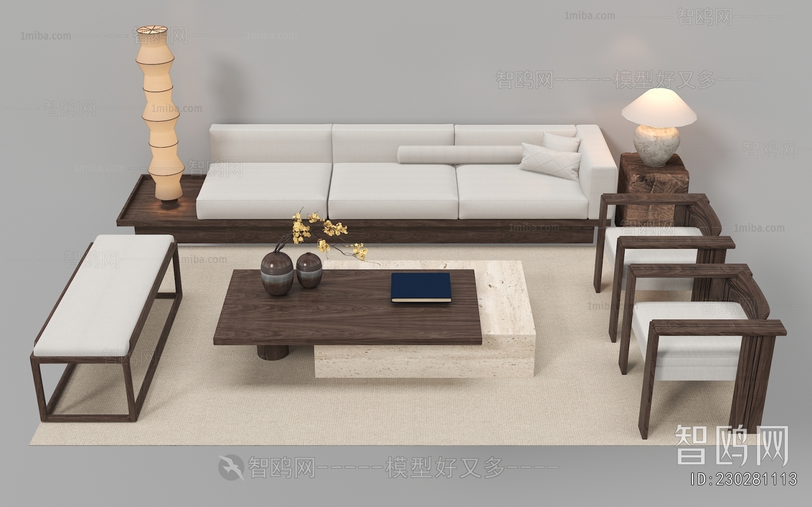 New Chinese Style Sofa Combination