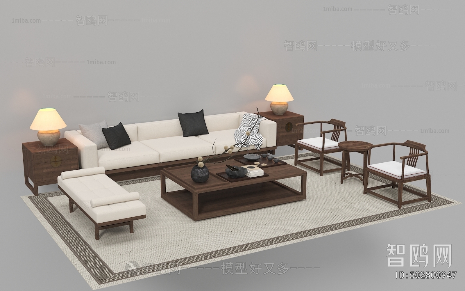 New Chinese Style Sofa Combination