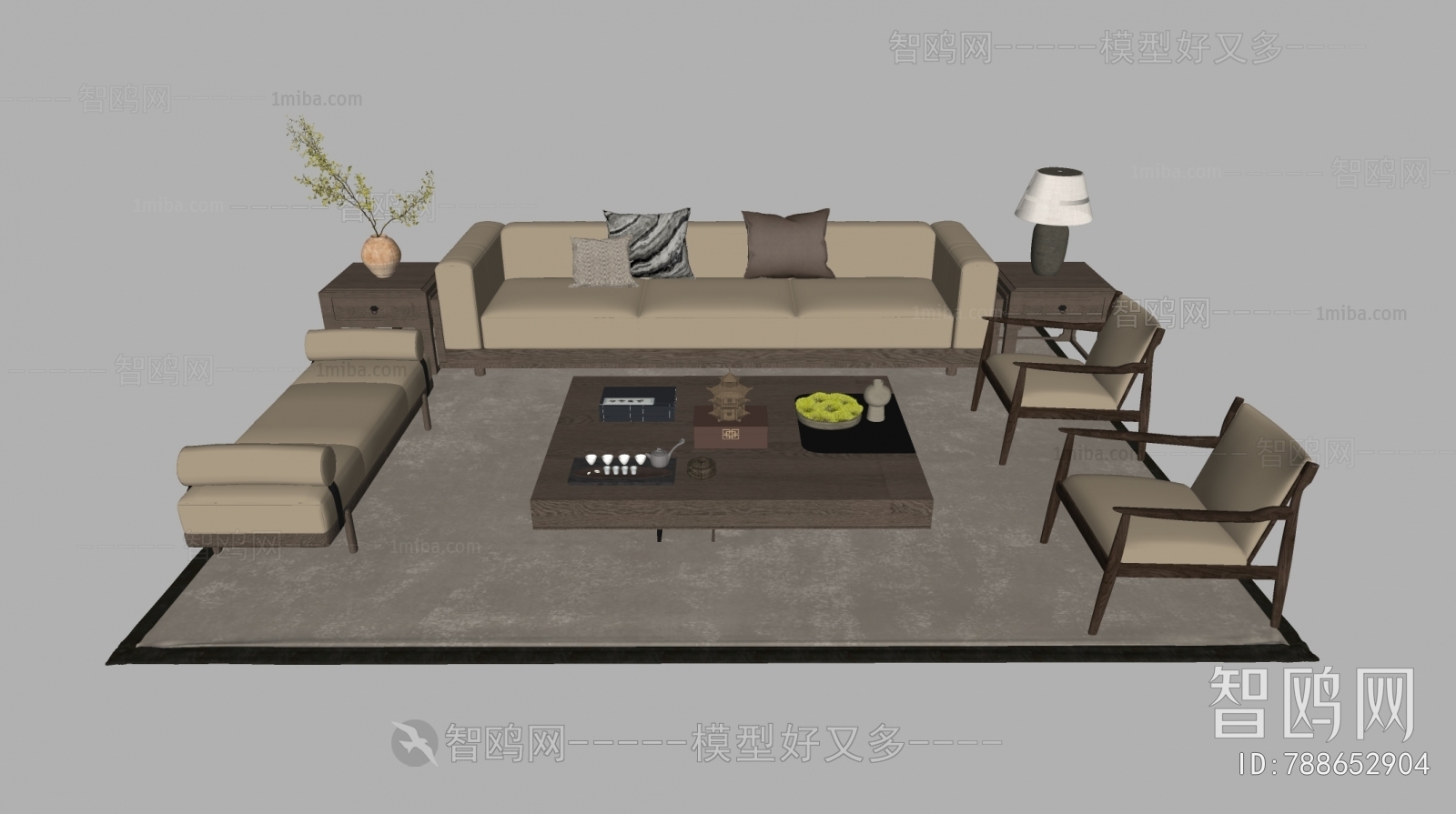 New Chinese Style Sofa Combination