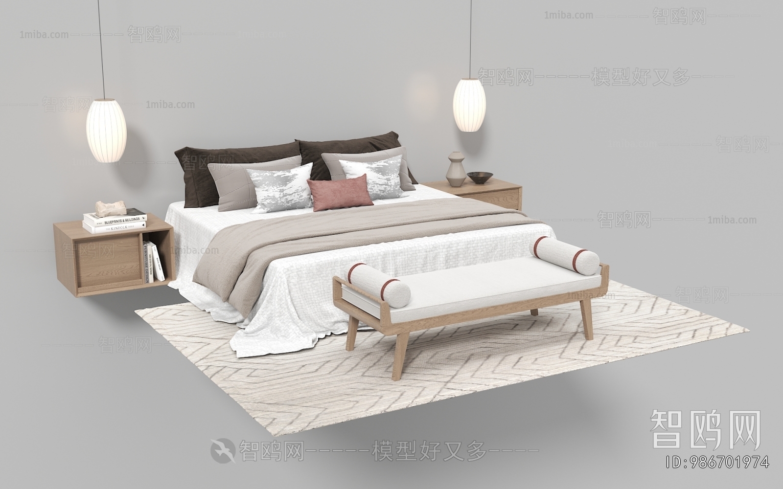 New Chinese Style Double Bed