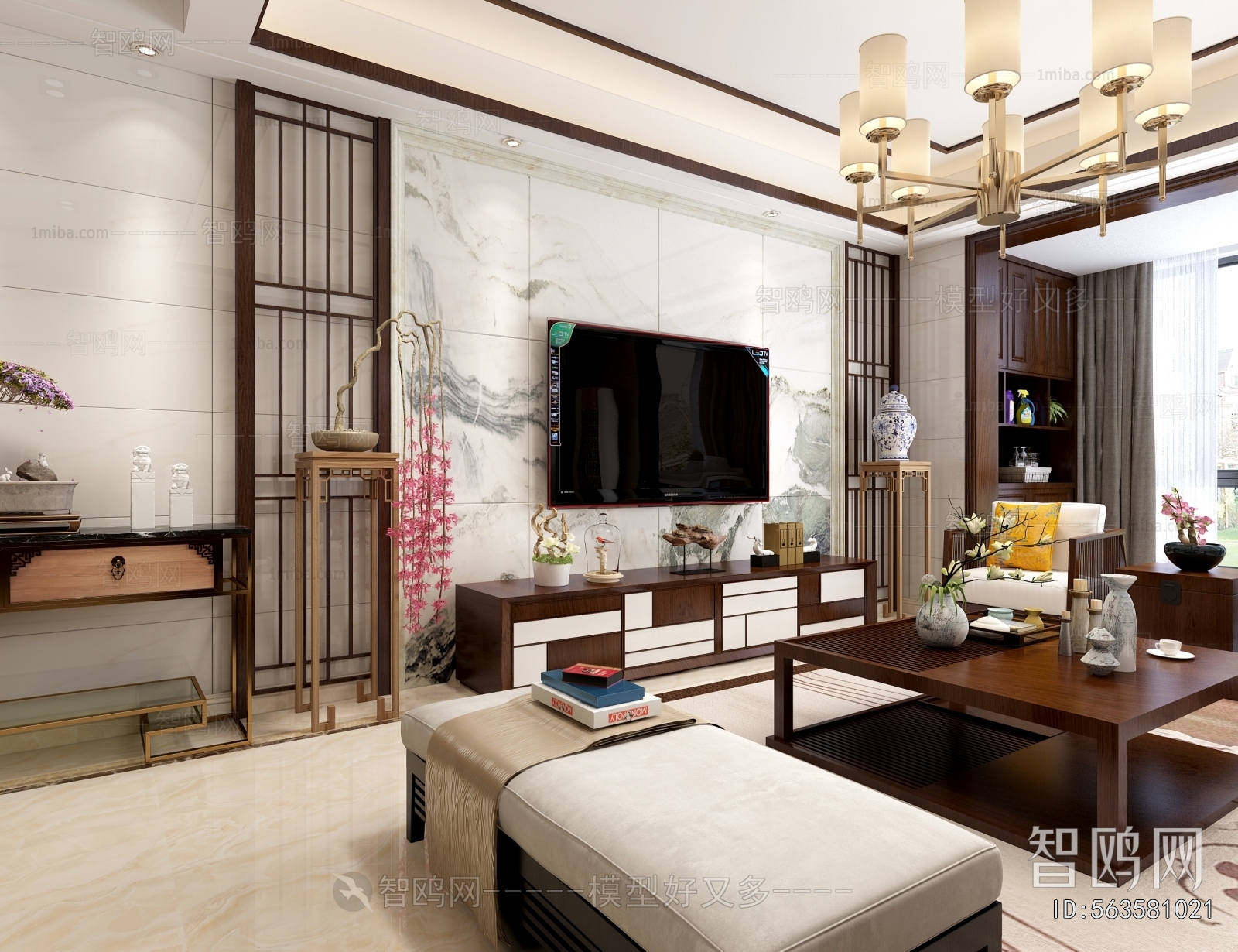 New Chinese Style A Living Room