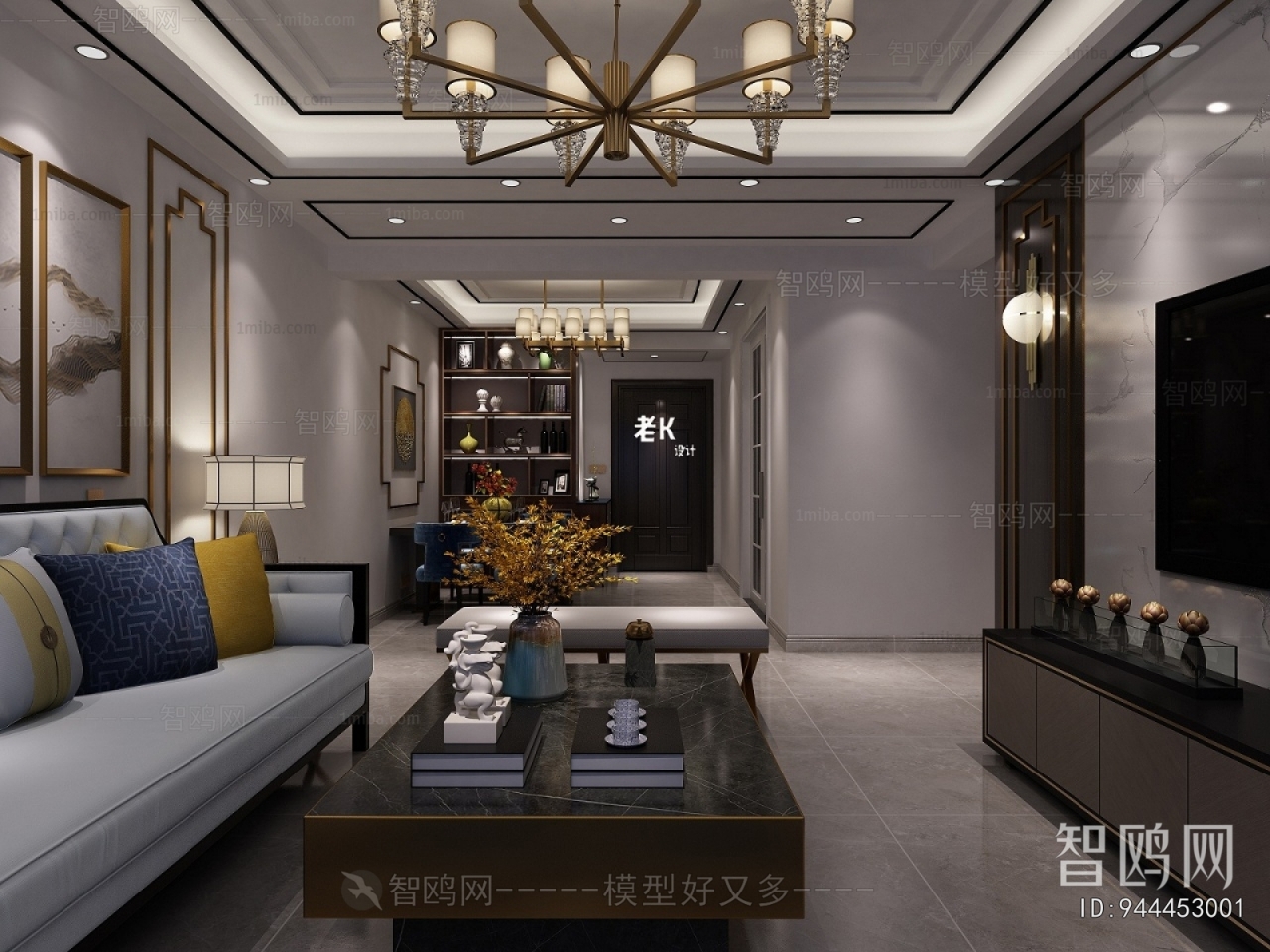 New Chinese Style A Living Room