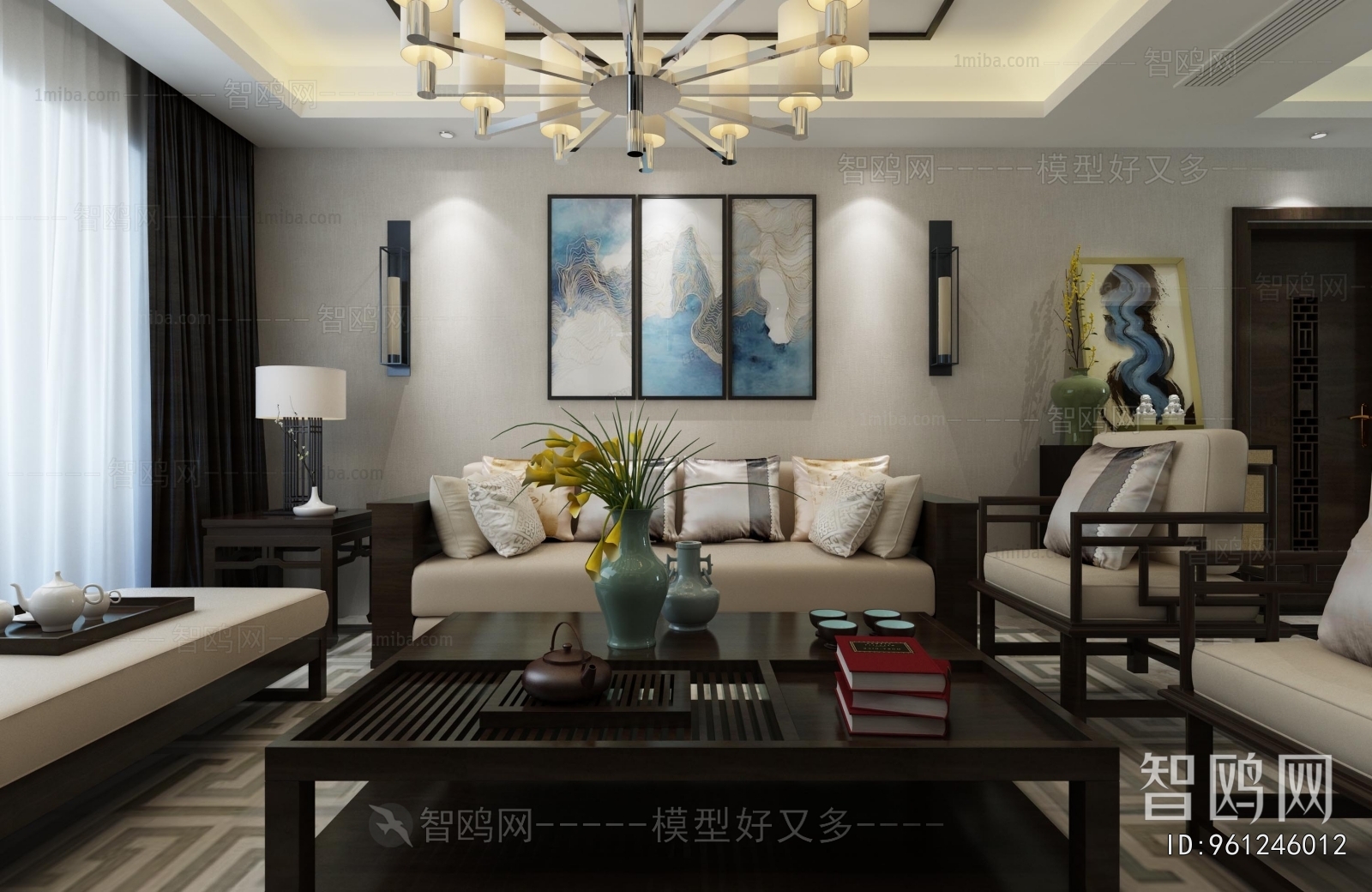 New Chinese Style A Living Room