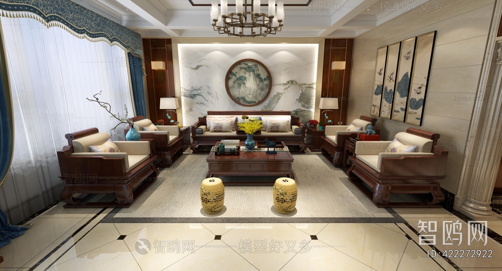 New Chinese Style A Living Room