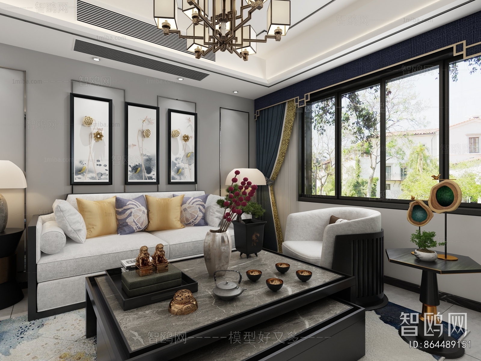 New Chinese Style A Living Room