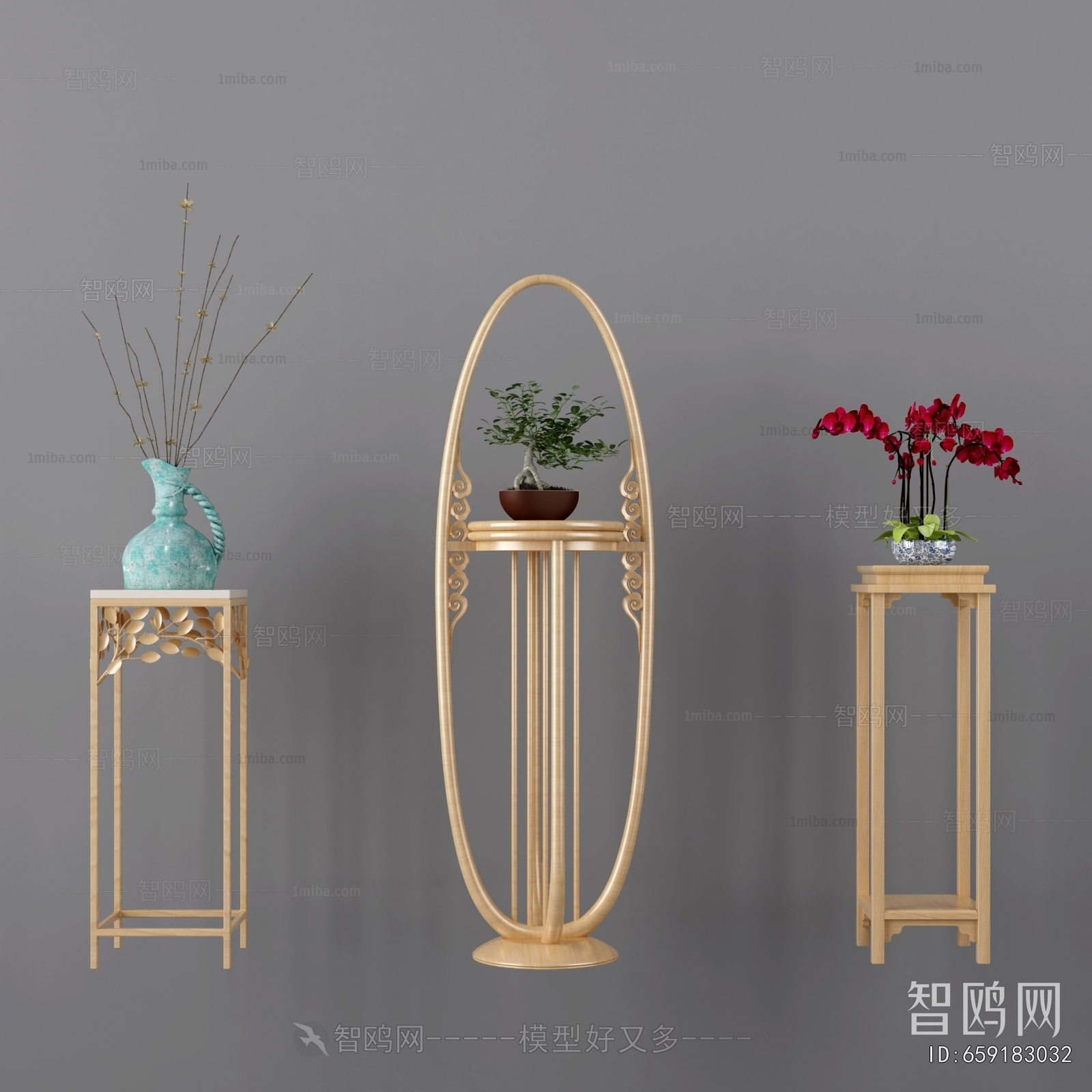 New Chinese Style Flower Shelf