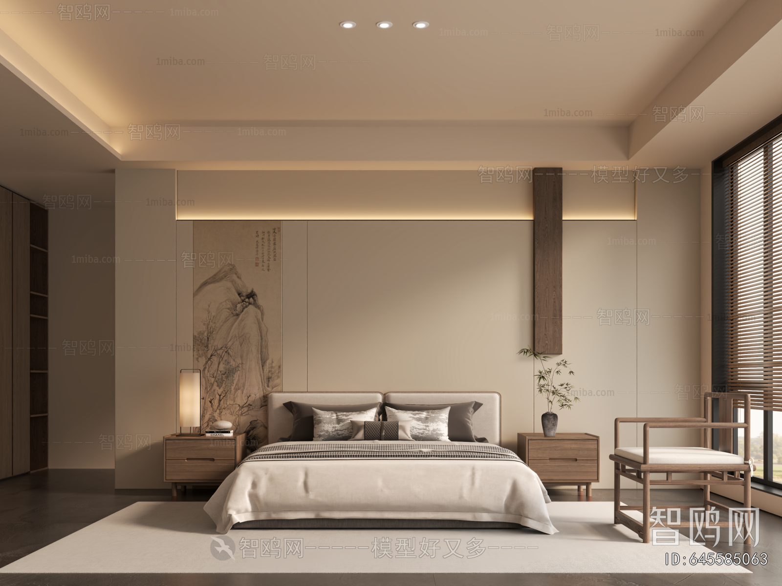 New Chinese Style Bedroom