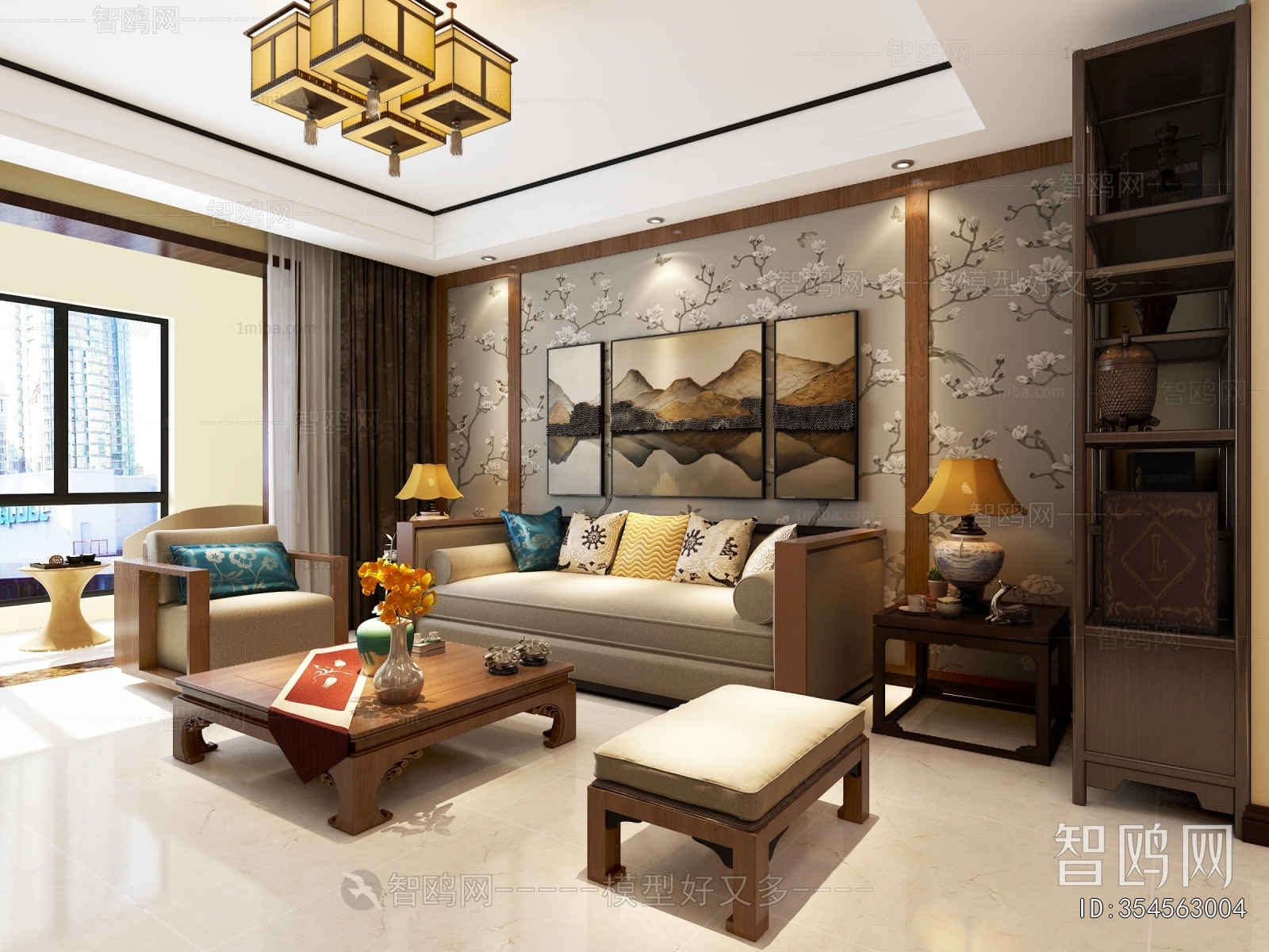 New Chinese Style A Living Room