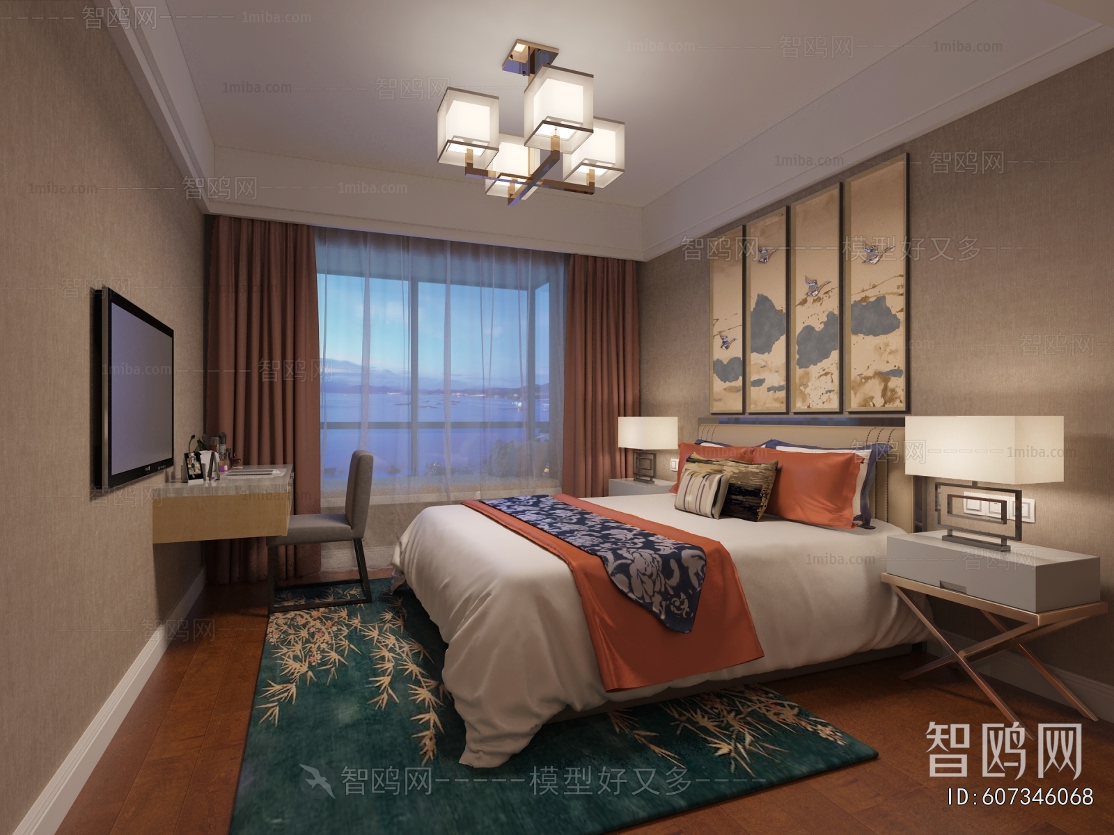 New Chinese Style Bedroom