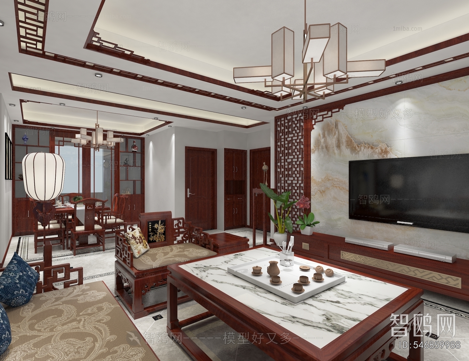 New Chinese Style A Living Room