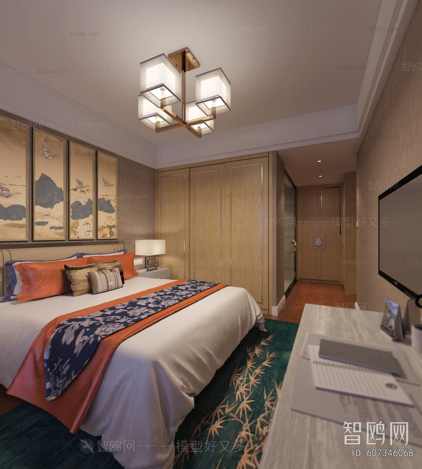 New Chinese Style Bedroom