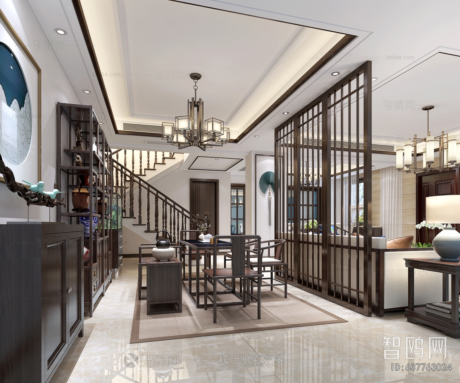 New Chinese Style A Living Room