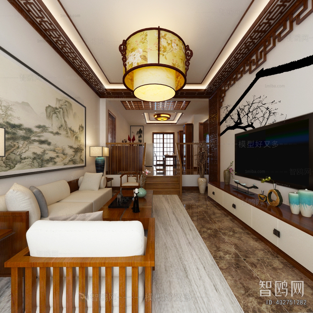 New Chinese Style A Living Room