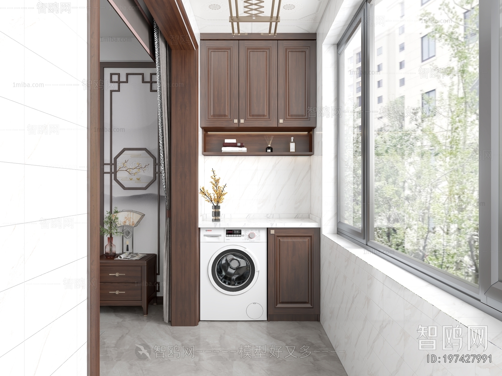 Modern Balcony Laundry Room