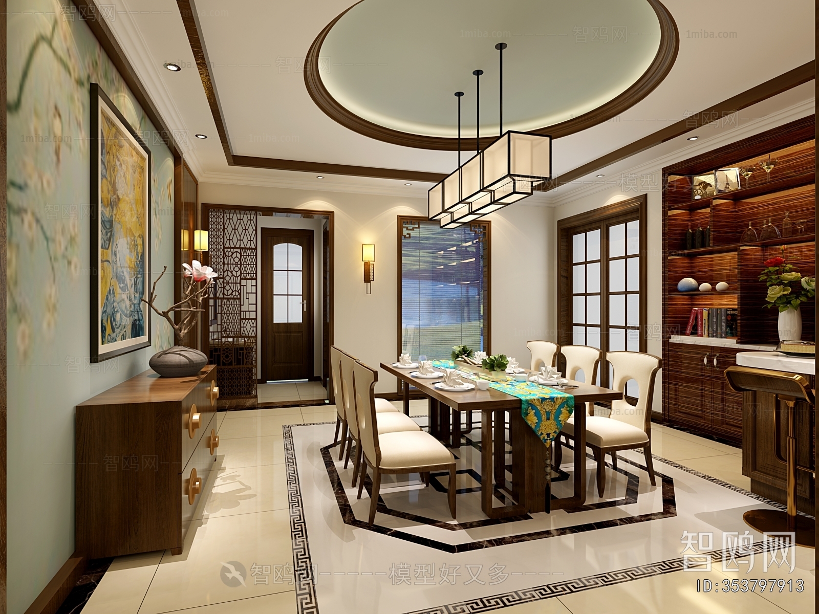 New Chinese Style Dining Room