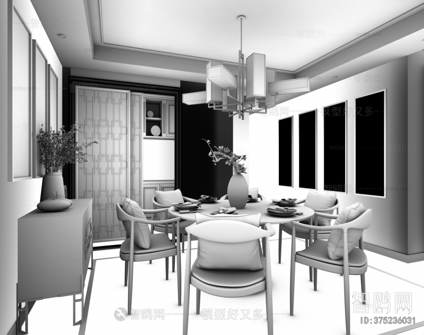 New Chinese Style Dining Room