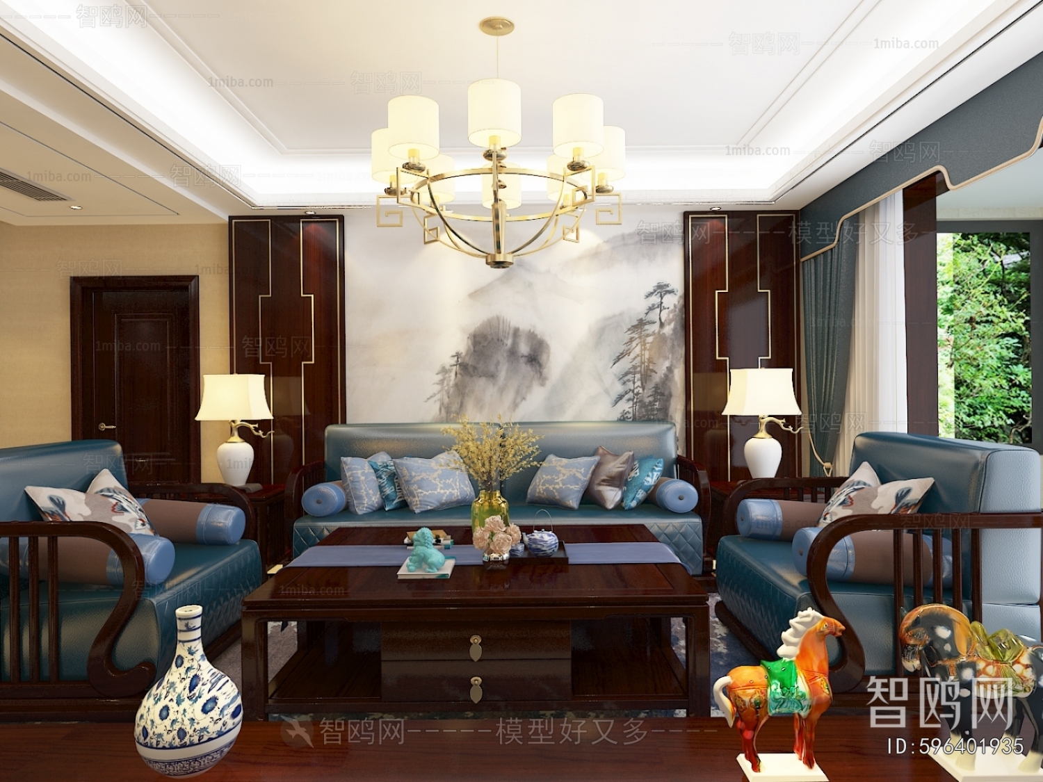 New Chinese Style A Living Room