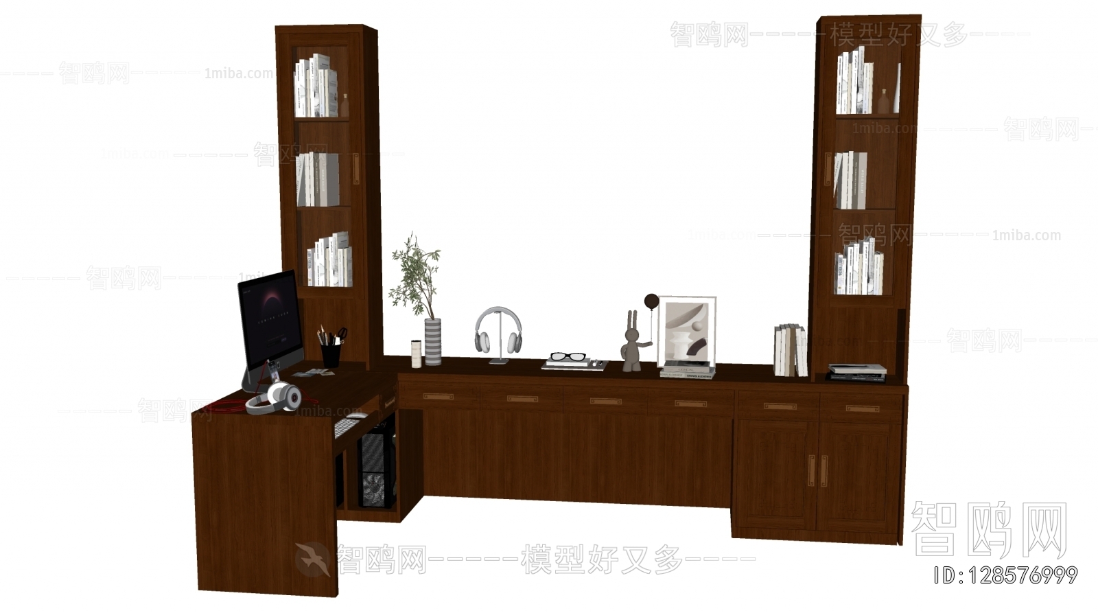 New Chinese Style Computer Desk And Chair