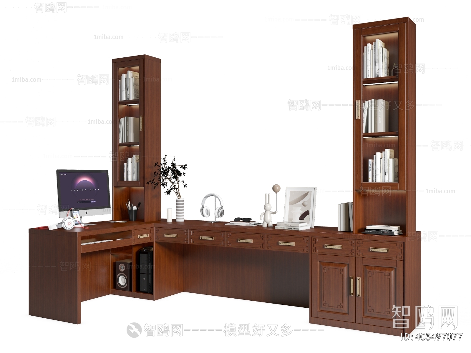 New Chinese Style Computer Desk And Chair