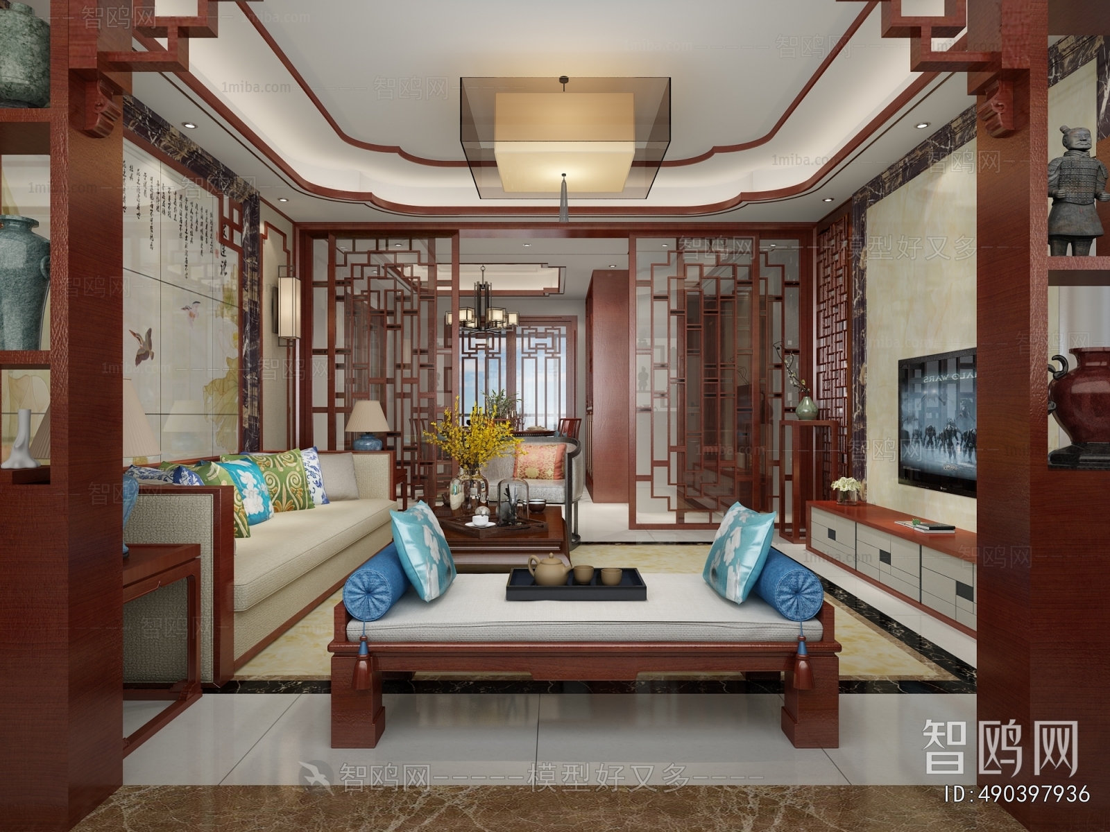 New Chinese Style A Living Room