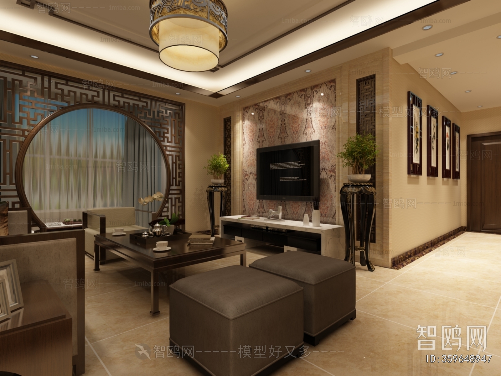 New Chinese Style A Living Room