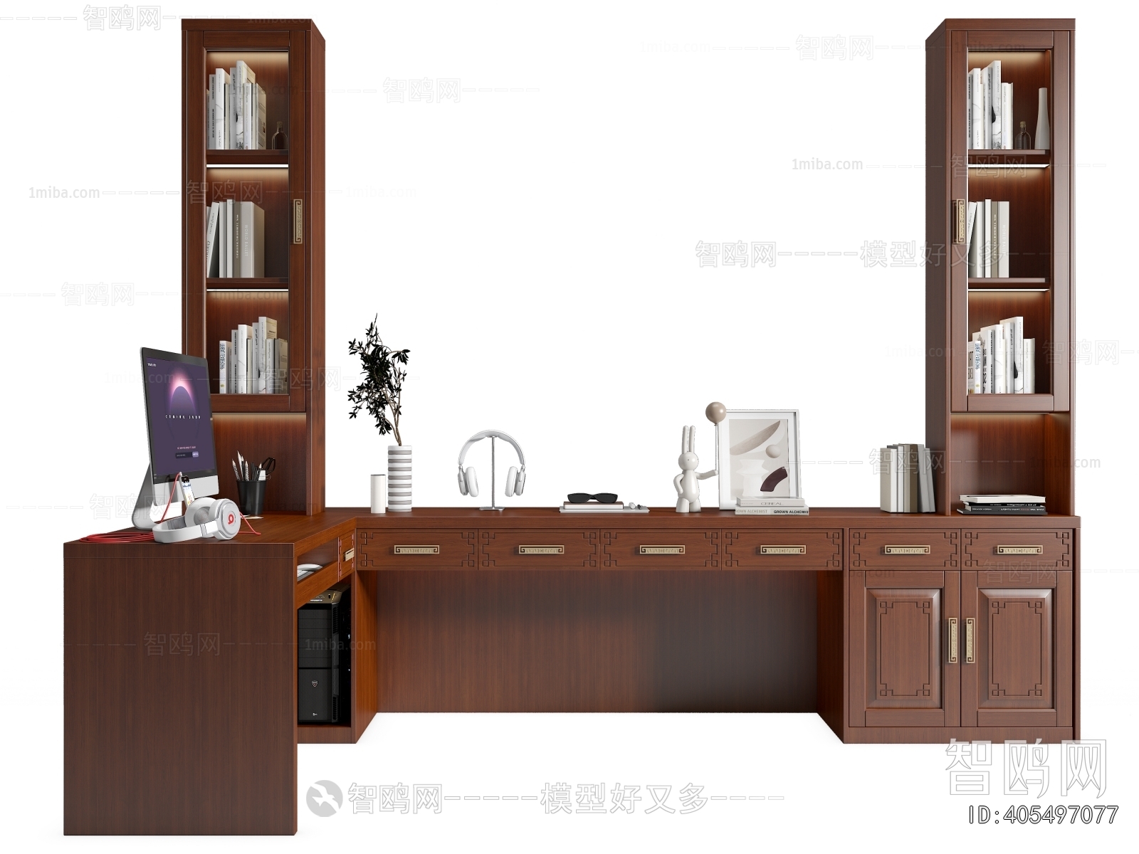 New Chinese Style Computer Desk And Chair