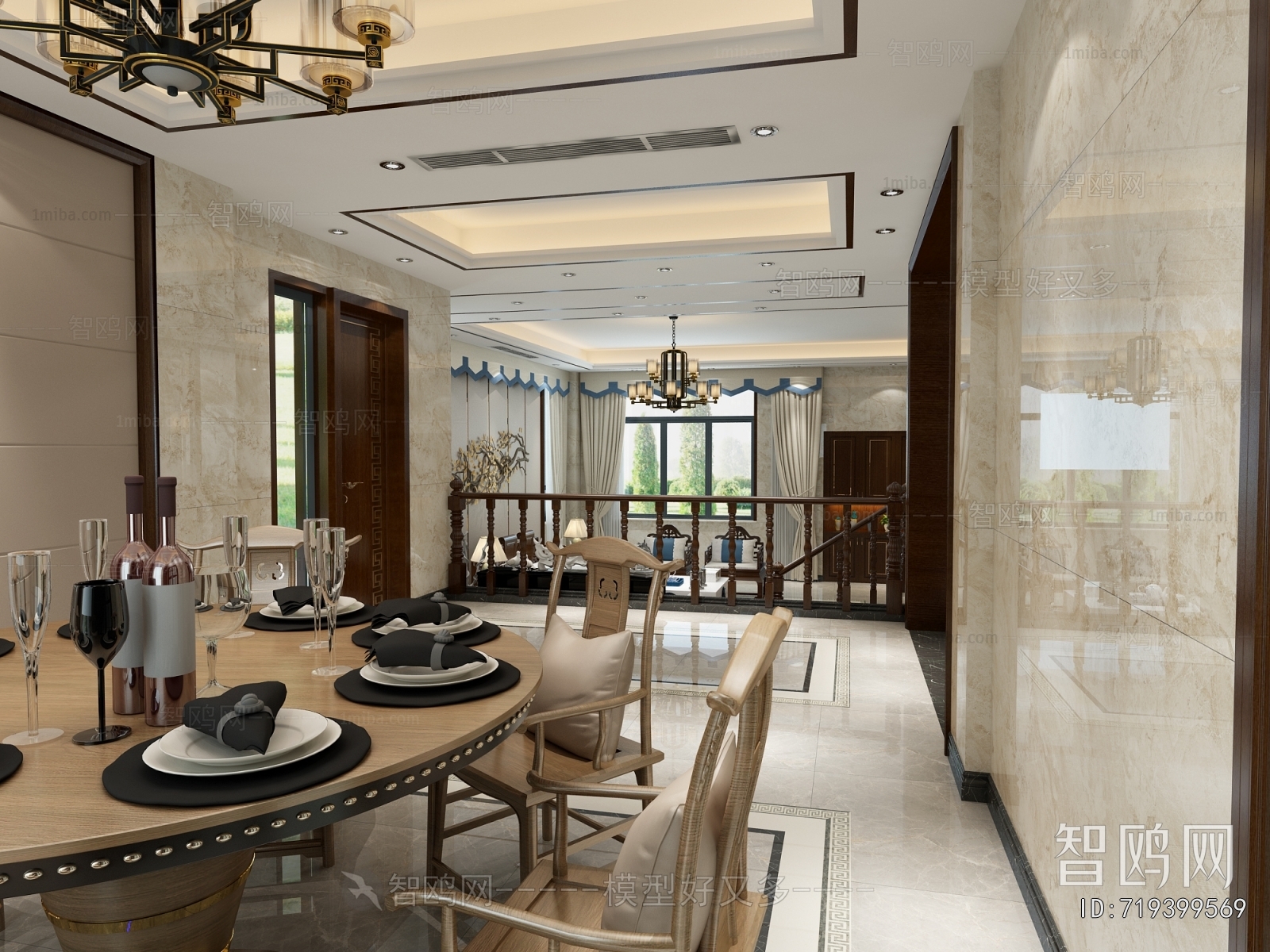 New Chinese Style Dining Room