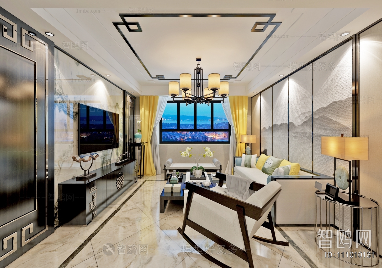 New Chinese Style A Living Room