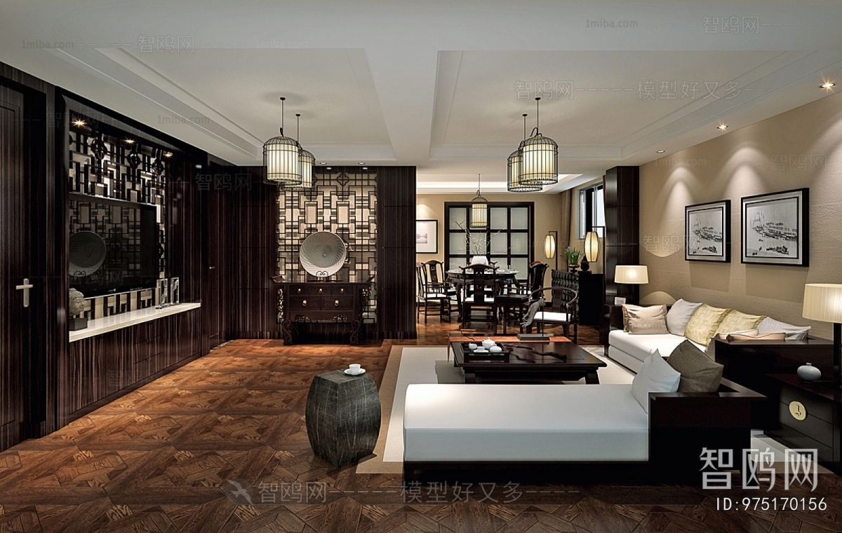 New Chinese Style A Living Room