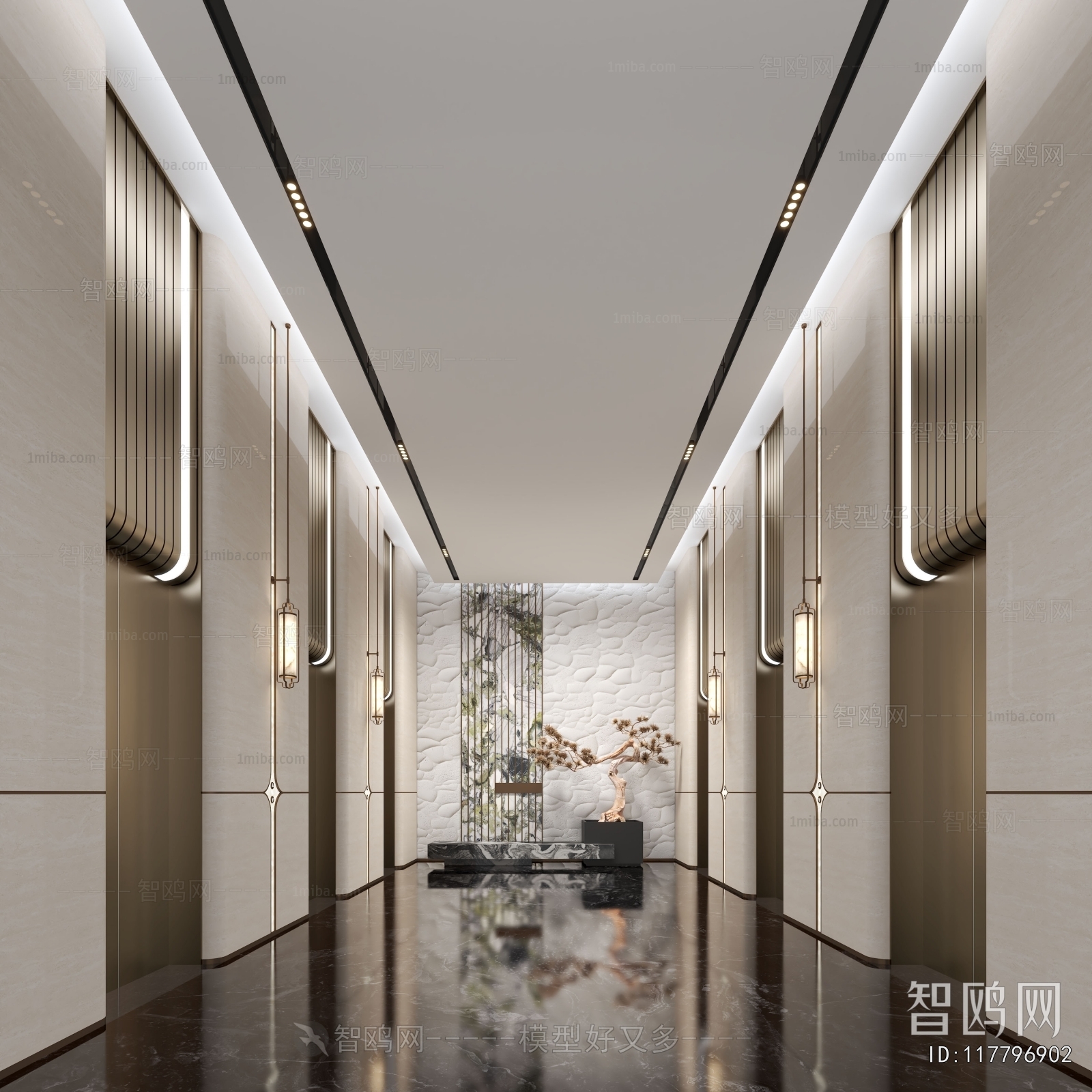 Modern Office Elevator Hall