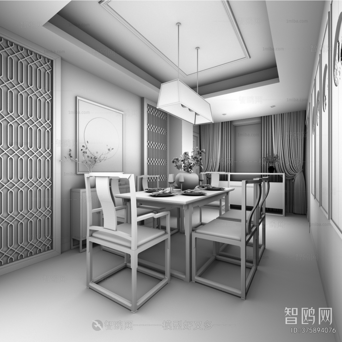 New Chinese Style Dining Room