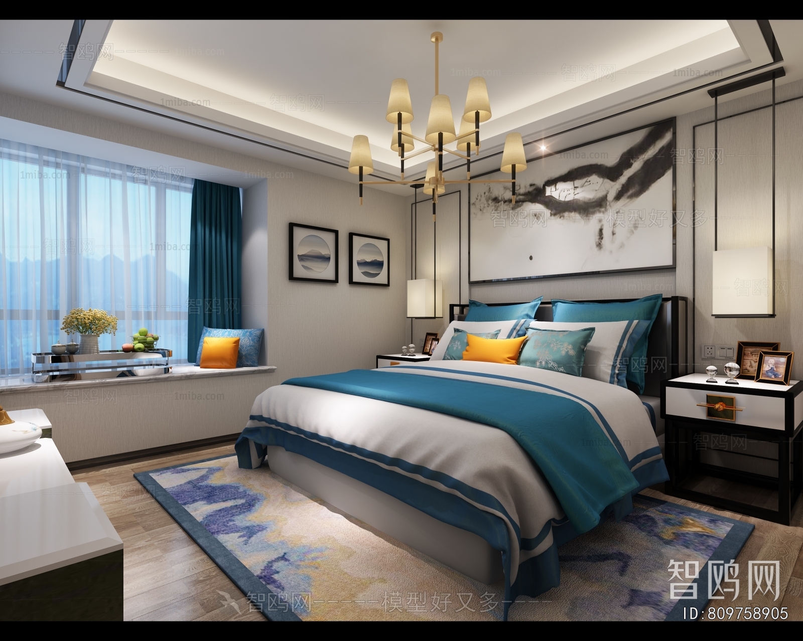 New Chinese Style Bedroom