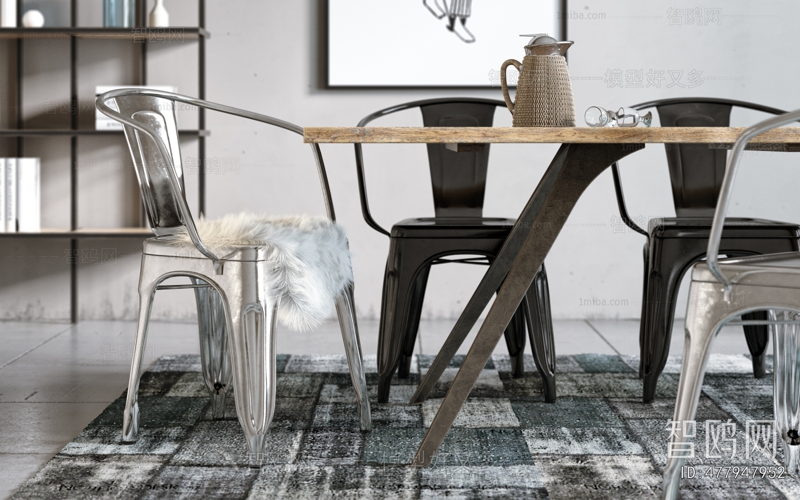 Industrial Style Dining Table And Chairs