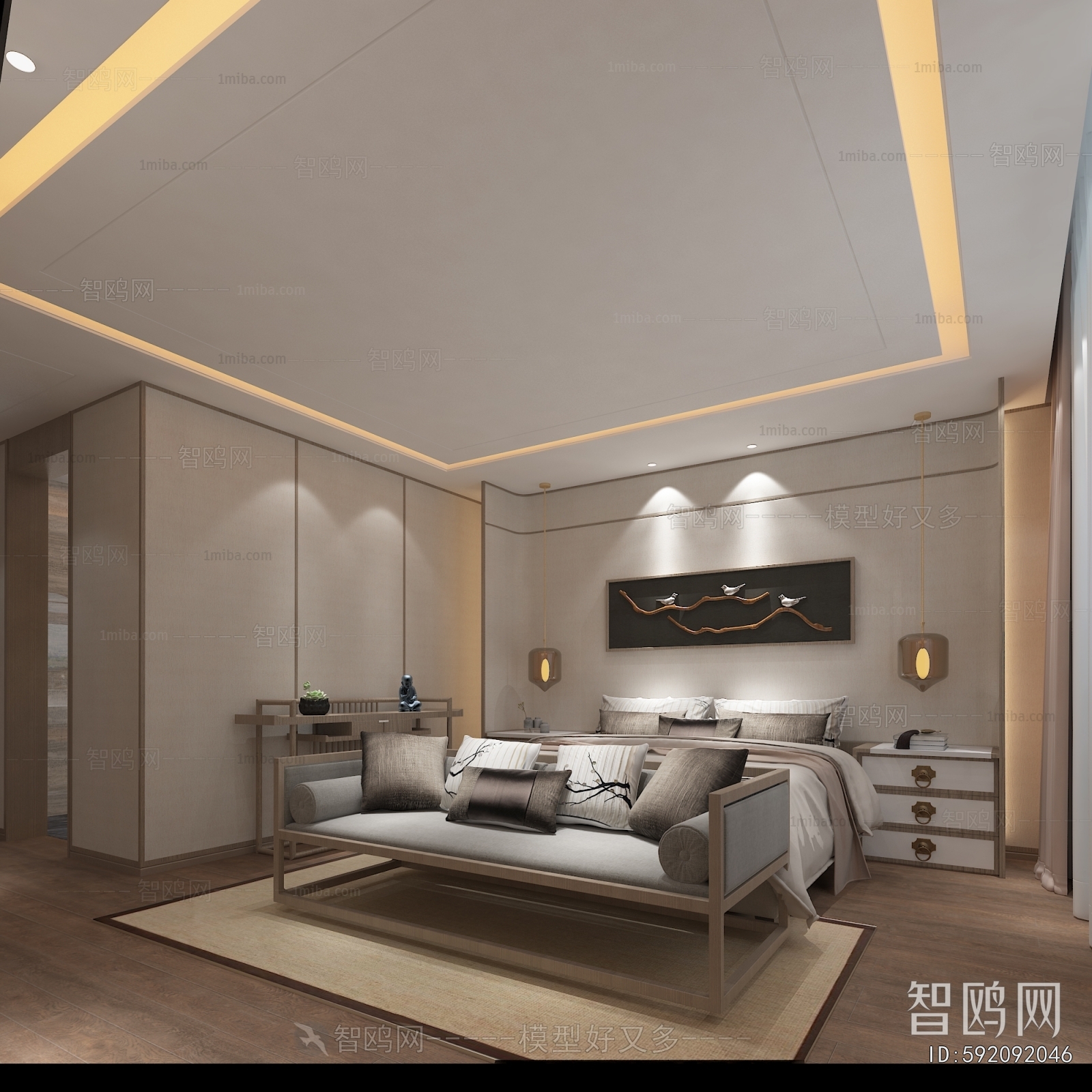 New Chinese Style Bedroom