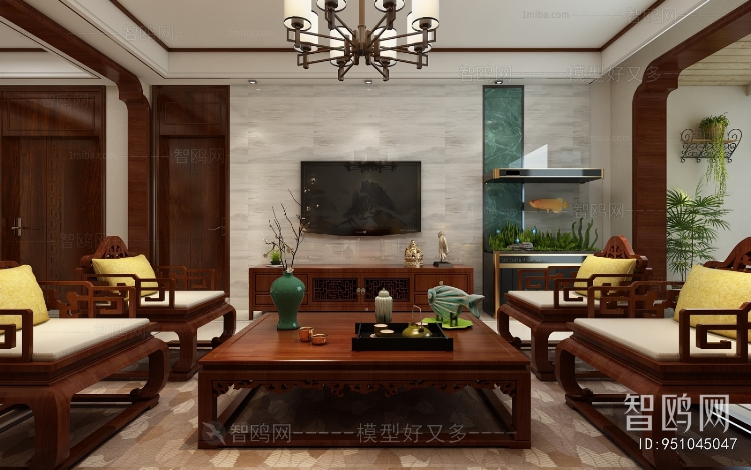 New Chinese Style A Living Room