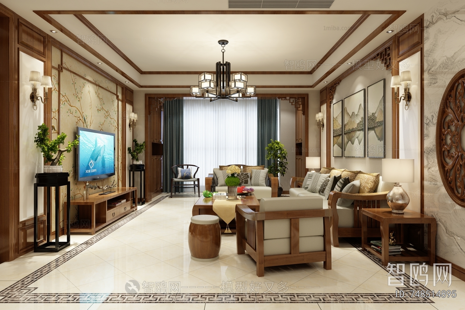 New Chinese Style A Living Room