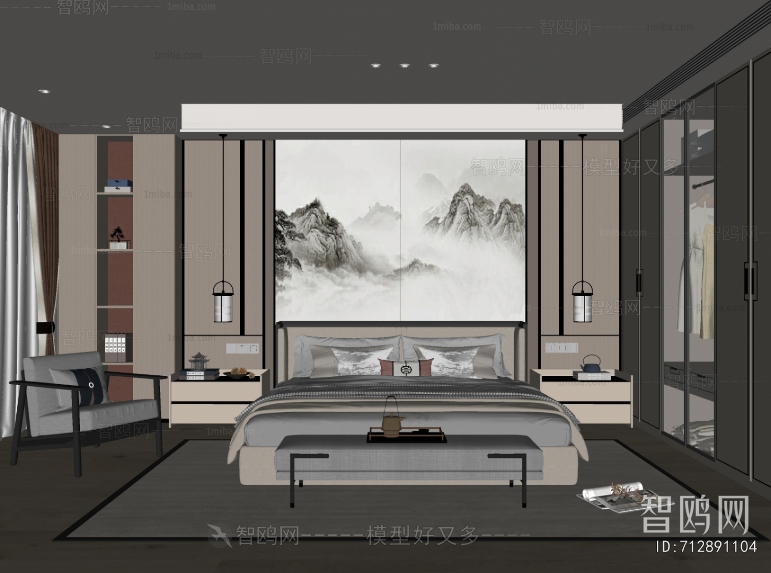 New Chinese Style Bedroom